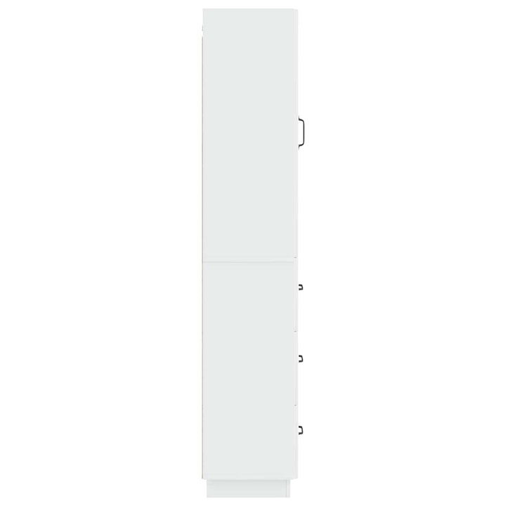 Skab Sæt 2 pcs Hvid højglans 33 x 34,5 x 87 cm Konstrueret træ