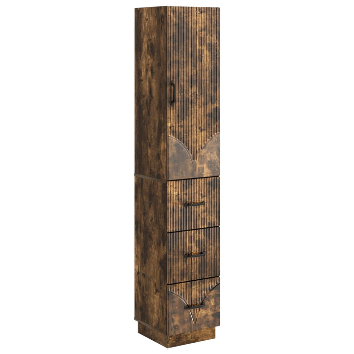 Skab Sæt 2 stk. 33 x 34,5 x 87 cm Konstrueret træ Røget eg