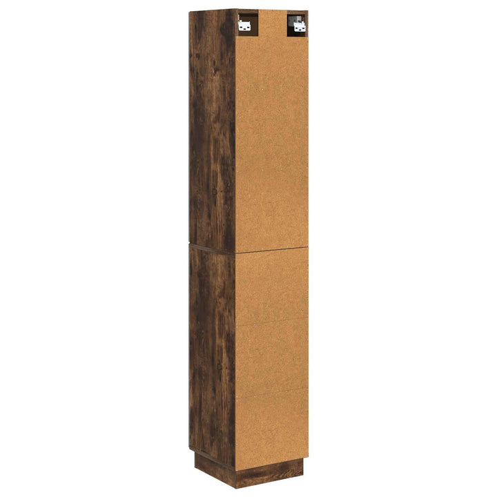 Skab Sæt 2 stk. 33 x 34,5 x 87 cm Konstrueret træ Røget eg