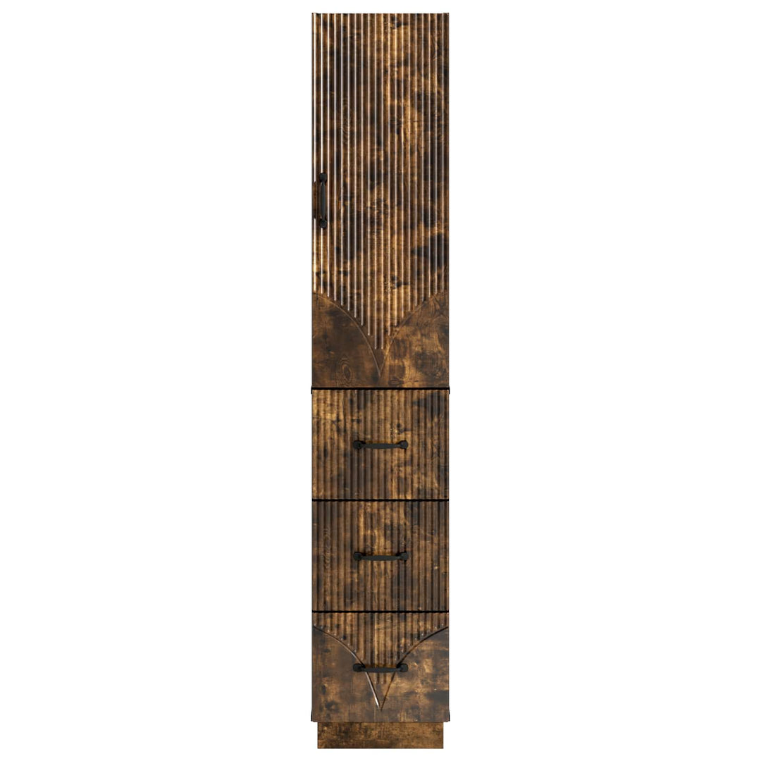 Skab Sæt 2 stk. 33 x 34,5 x 87 cm Konstrueret træ Røget eg