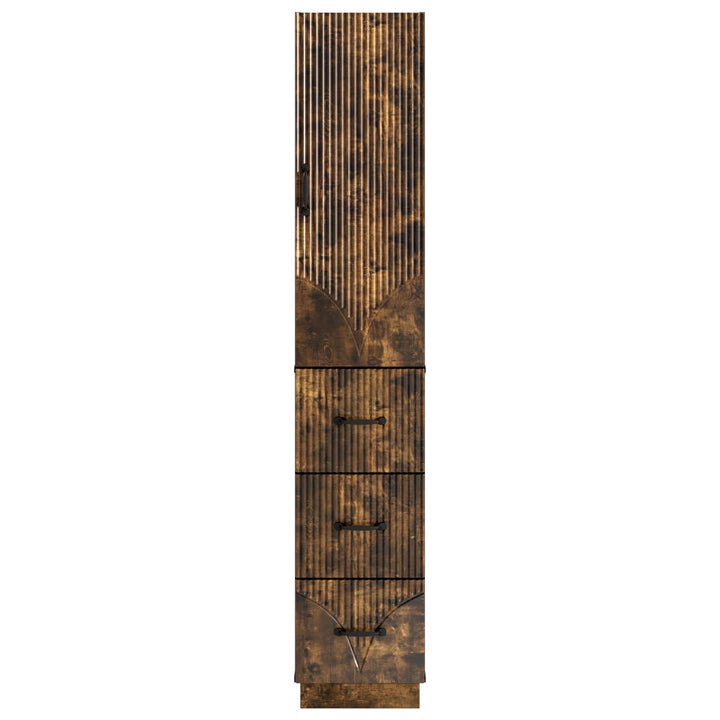 Skab Sæt 2 stk. 33 x 34,5 x 87 cm Konstrueret træ Røget eg