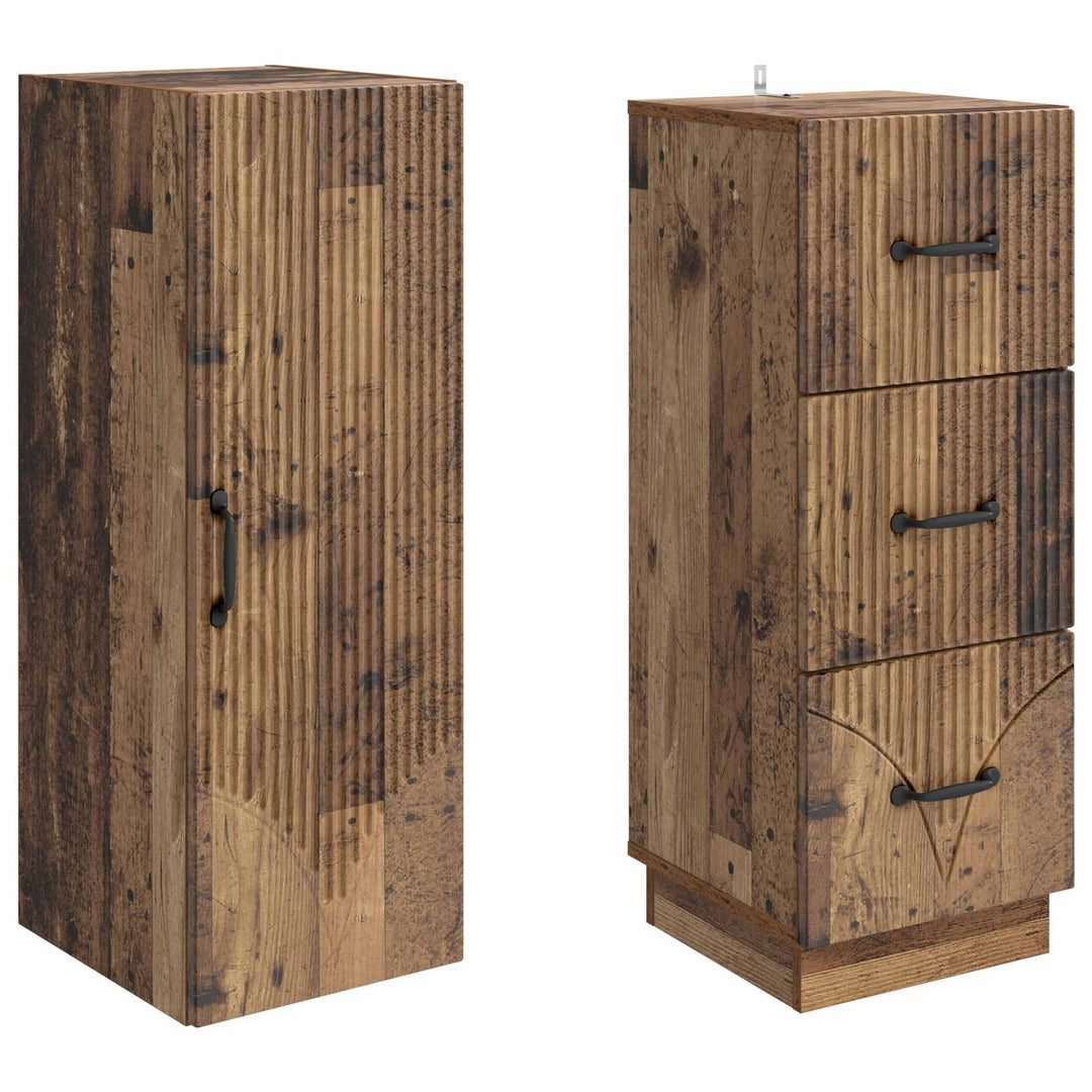 Skab Sæt 2 pcs Gammelt træ 33 x 34,5 x 87 cm Konstrueret træ