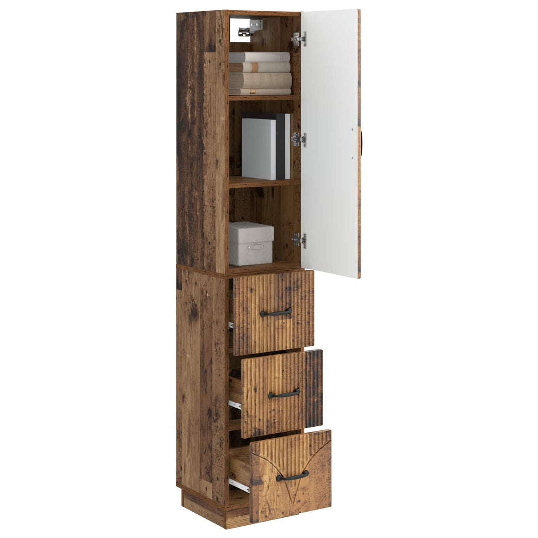 Skab Sæt 2 pcs Gammelt træ 33 x 34,5 x 87 cm Konstrueret træ