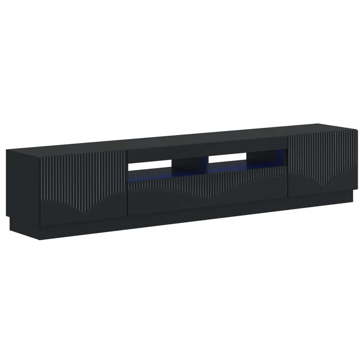 5-delt LED TV-skab Sort Konstrueret træ