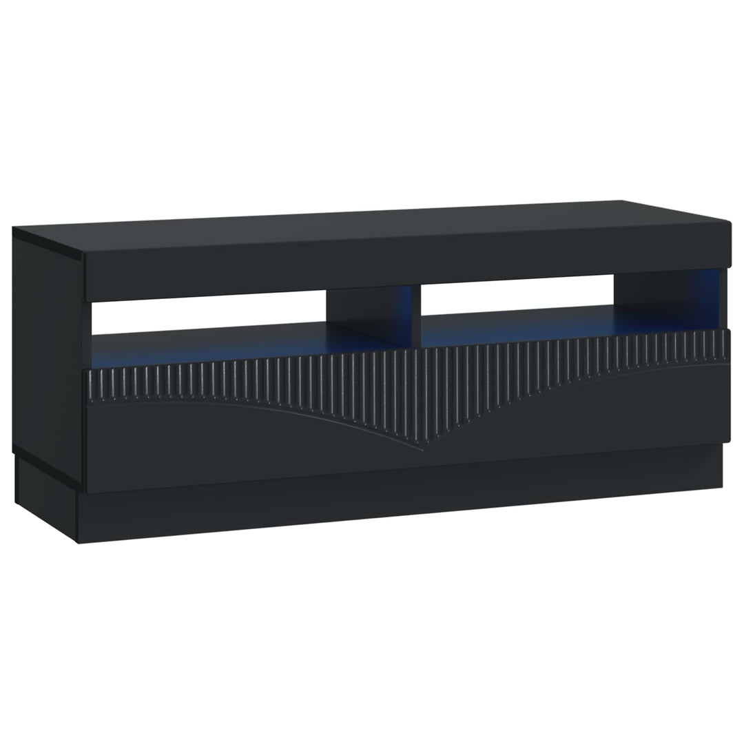 5-delt LED TV-skab Sort Konstrueret træ