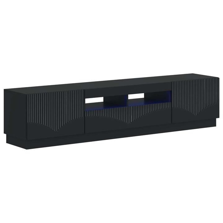 5-delt LED TV-skab Sort Konstrueret træ