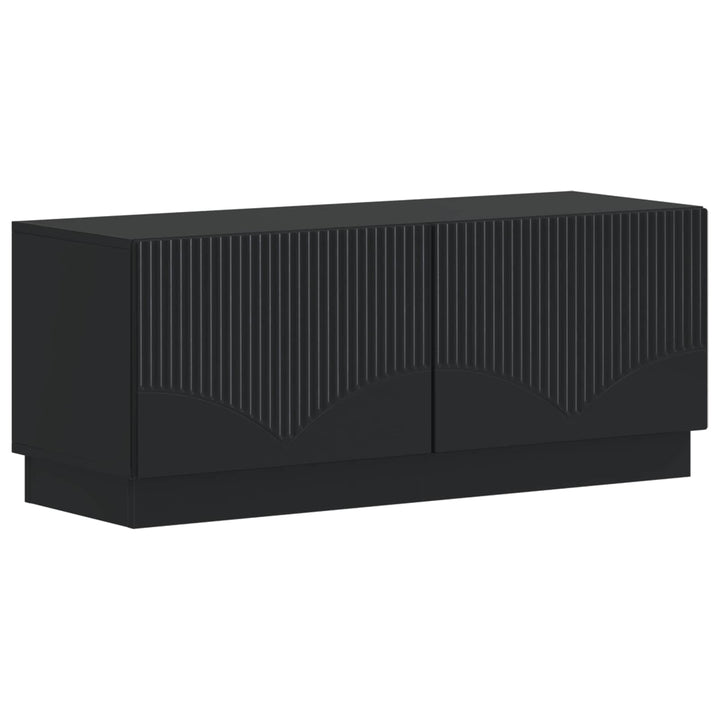 5-delt LED TV-skab Sort Konstrueret træ