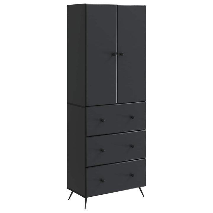 Skab Sæt 2 pcs Sort 66 x 34,5 x 90 cm Konstrueret træ