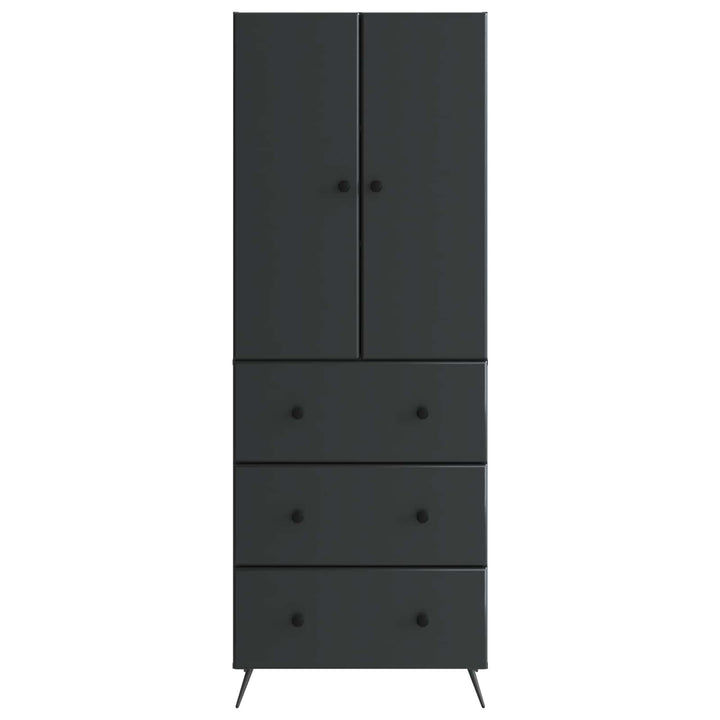 Skab Sæt 2 pcs Sort 66 x 34,5 x 90 cm Konstrueret træ