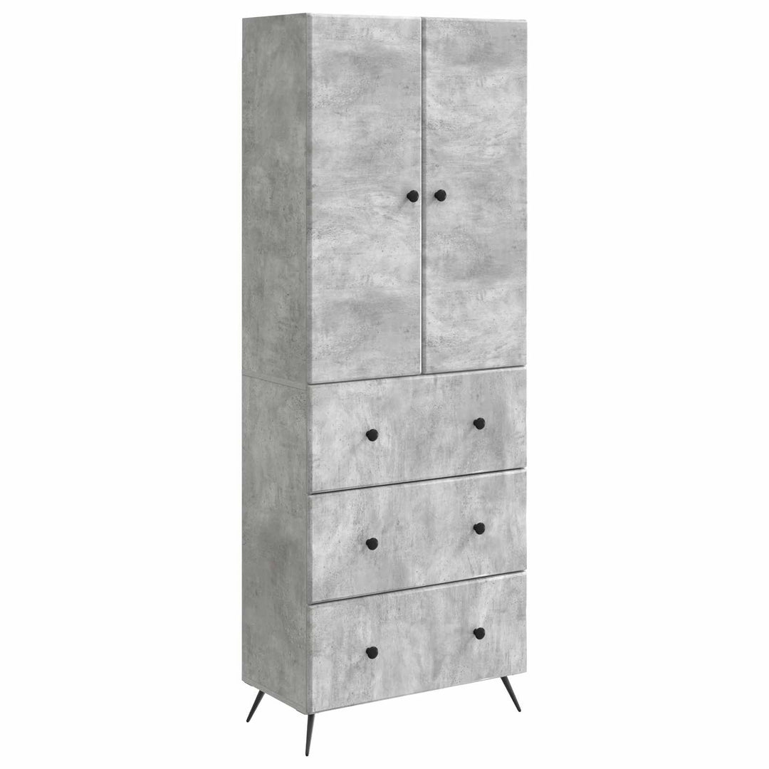 Skab Sæt 2 pcs Betongrå 66 x 34,5 x 90 cm Konstrueret træ