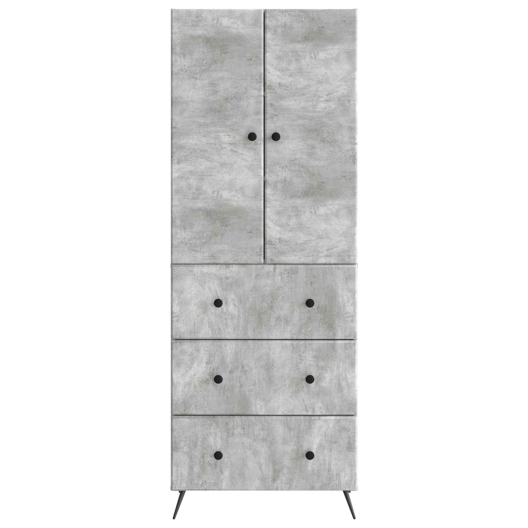 Skab Sæt 2 pcs Betongrå 66 x 34,5 x 90 cm Konstrueret træ