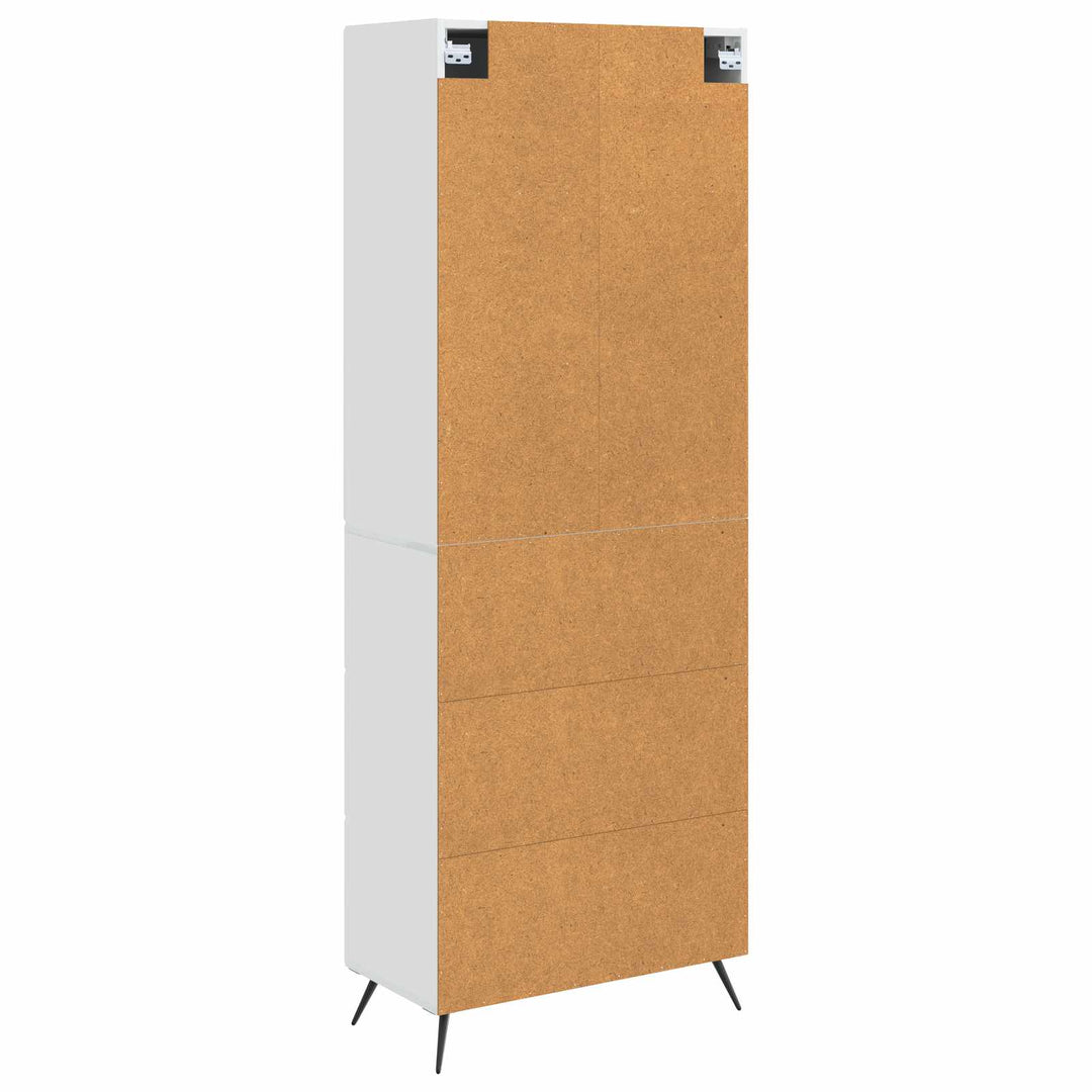 Skab Sæt 2 pcs Hvid højglans 66 x 34,5 x 90 cm Konstrueret træ