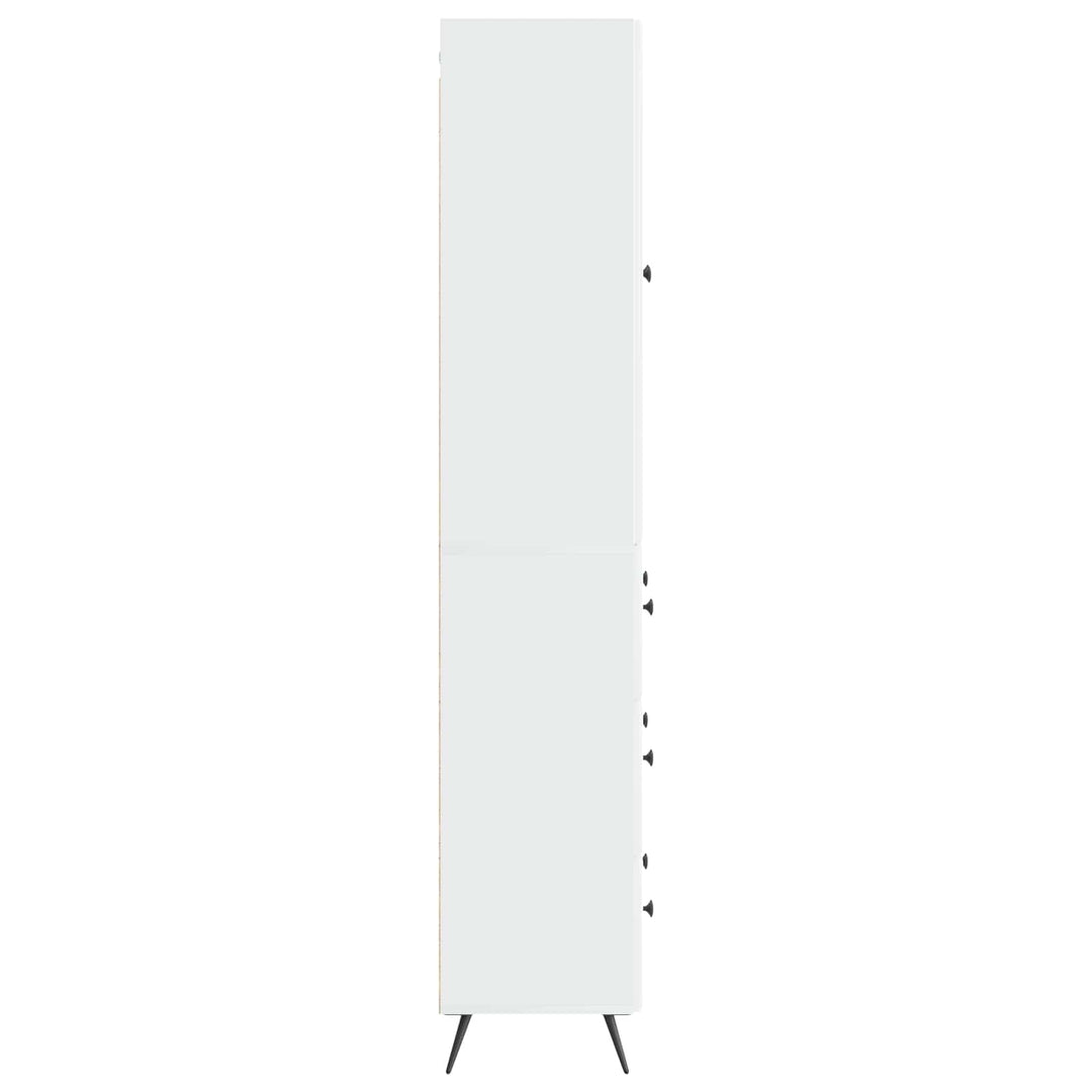 Skab Sæt 2 pcs Hvid højglans 66 x 34,5 x 90 cm Konstrueret træ