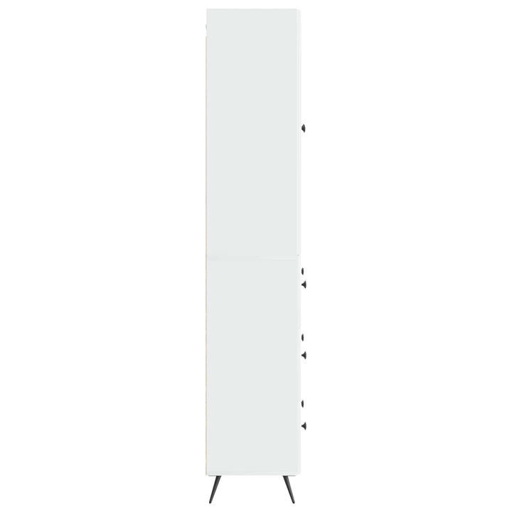 Skab Sæt 2 pcs Hvid højglans 66 x 34,5 x 90 cm Konstrueret træ
