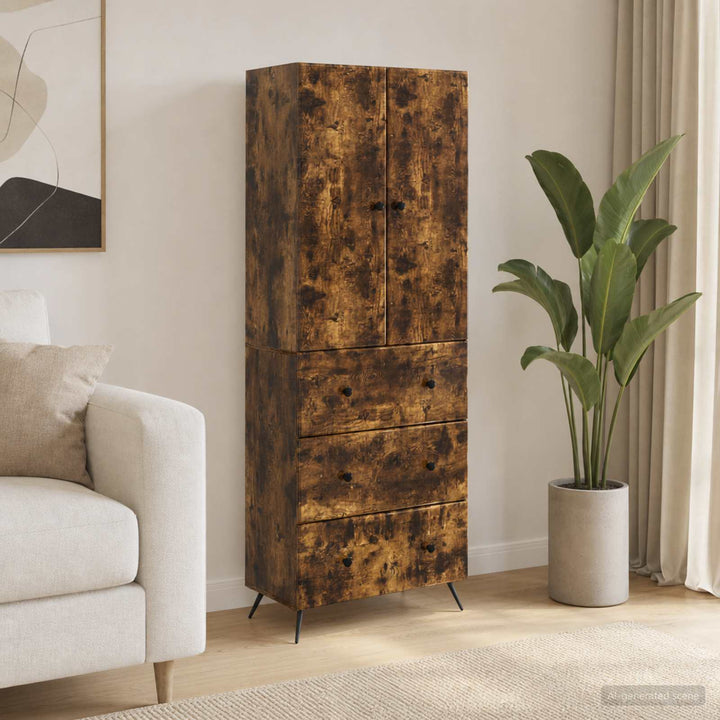 Skab Sæt 2 stk. 66 x 34,5 x 90 cm Konstrueret træ Røget eg