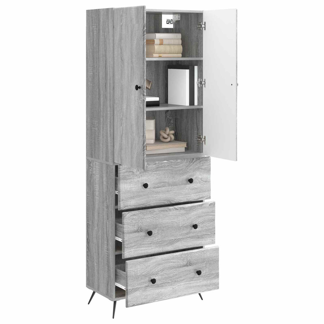 Skab Sæt 2 stk. 66 x 34,5 x 90 cm Konstrueret træ Grå Sonoma
