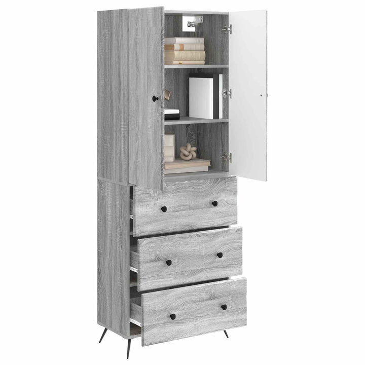 Skab Sæt 2 stk. 66 x 34,5 x 90 cm Konstrueret træ Grå Sonoma