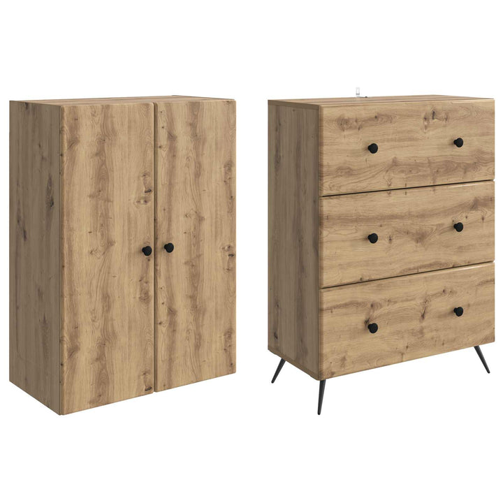 Skab Sæt 2 stk. 66 x 34,5 x 90 cm Konstrueret træ Artisan-eg