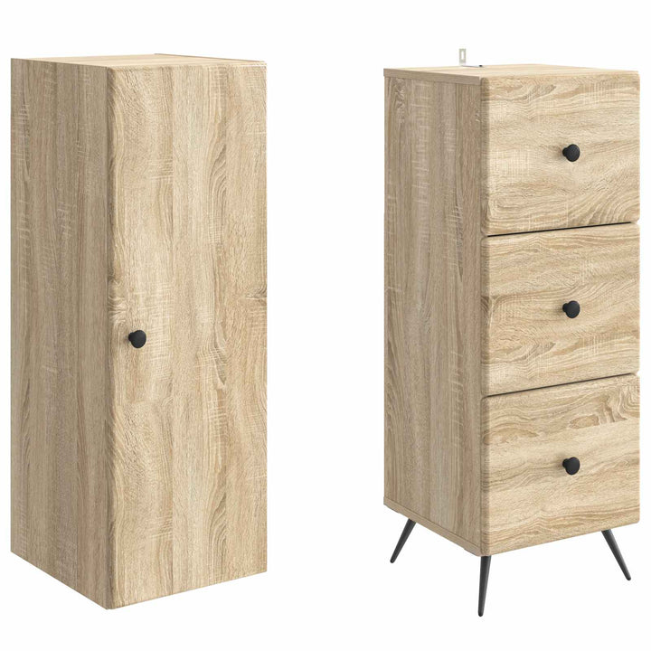Skab Sæt 2 pcs Sonoma-eg 34,5 x 34,5 x 90 cm Konstrueret træ