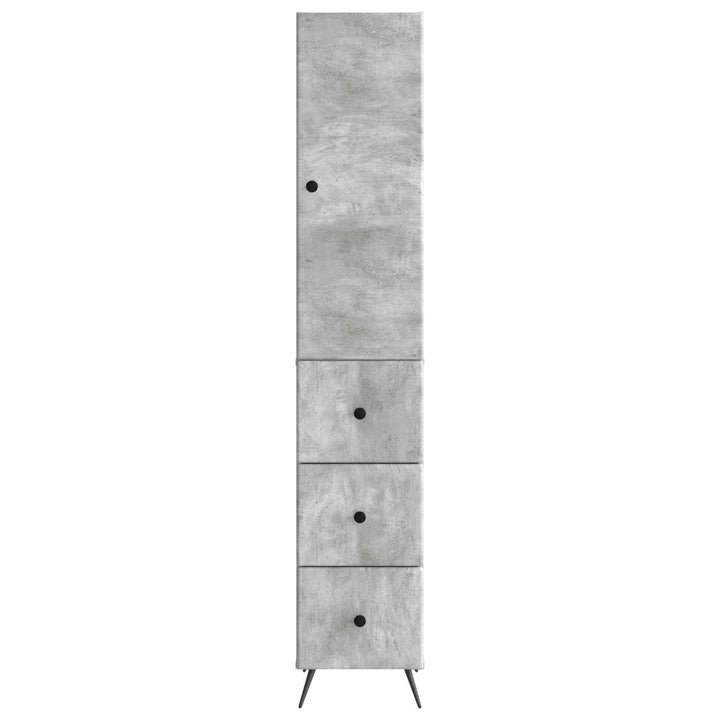 Skab Sæt 2 pcs Betongrå 34,5 x 34,5 x 90 cm Konstrueret træ