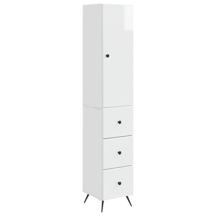 Skab Sæt 2 pcs Hvid højglans 34,5 x 34,5 x 90 cm