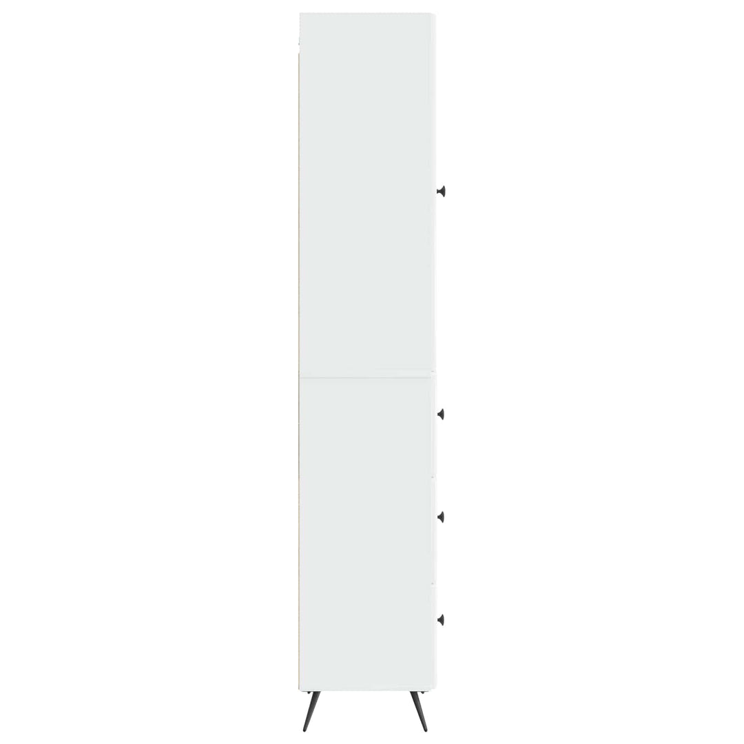 Skab Sæt 2 pcs Hvid højglans 34,5 x 34,5 x 90 cm