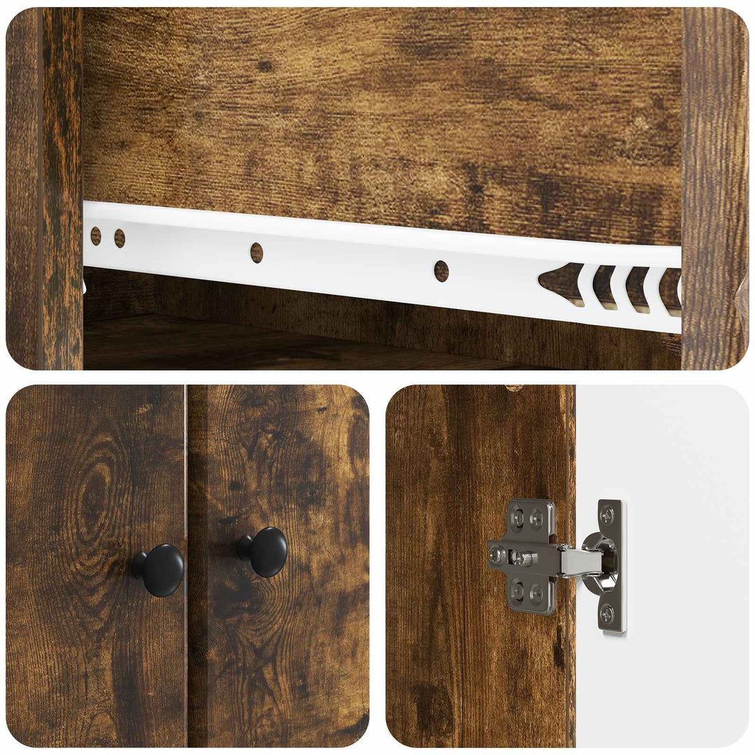 Skab Sæt 2 stk. 34,5 x 34,5 x 90 cm Konstrueret træ Røget eg