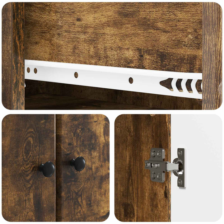Skab Sæt 2 stk. 34,5 x 34,5 x 90 cm Konstrueret træ Røget eg