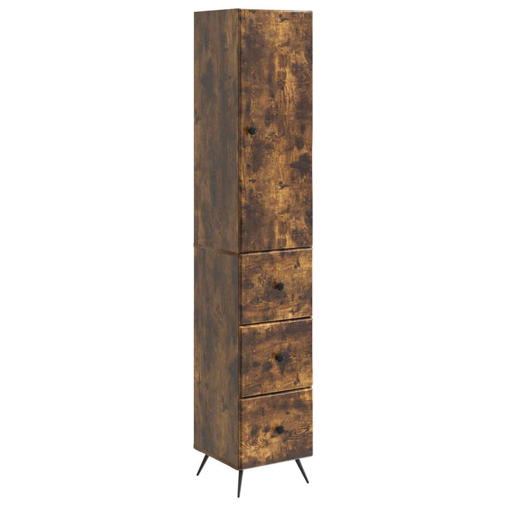 Skab Sæt 2 stk. 34,5 x 34,5 x 90 cm Konstrueret træ Røget eg