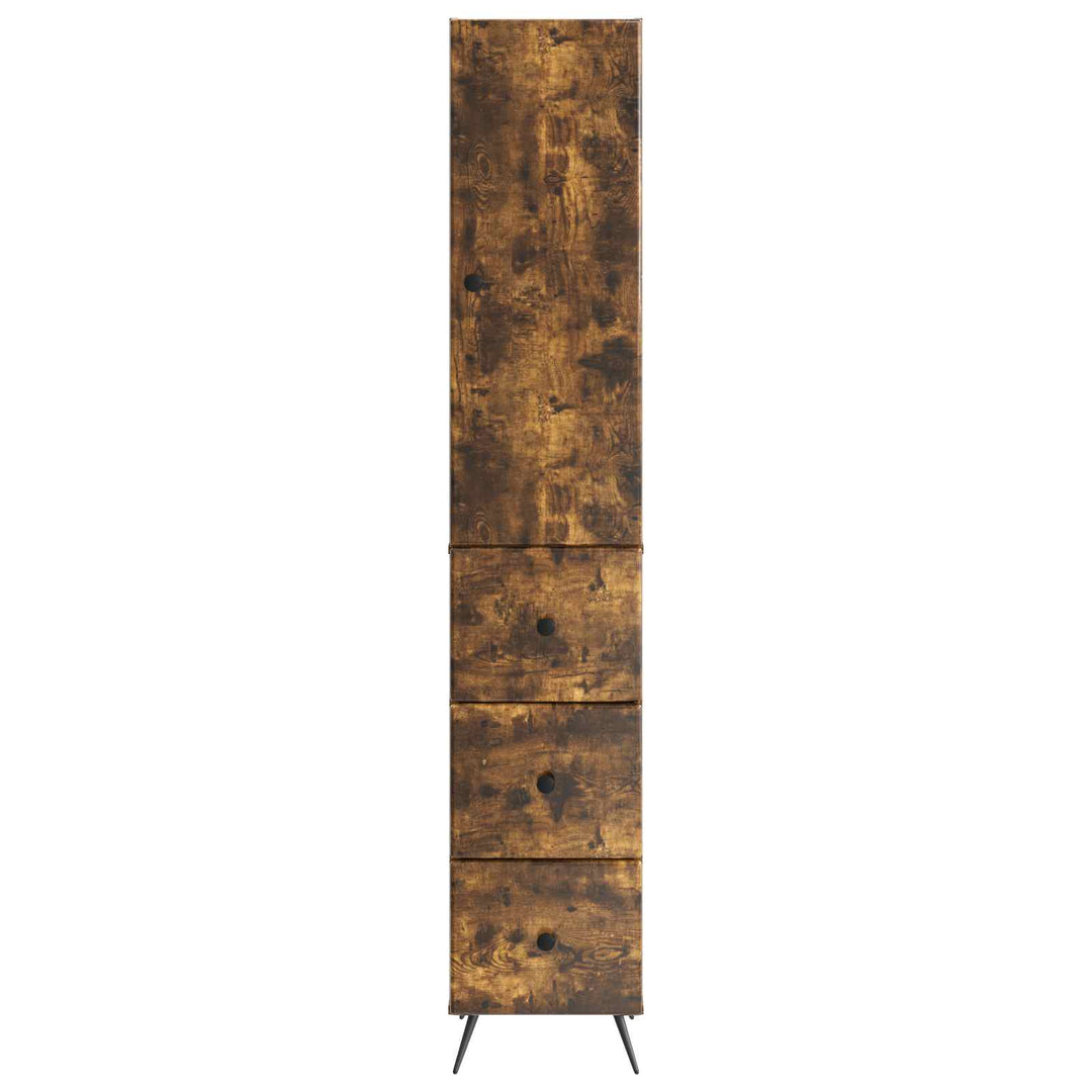 Skab Sæt 2 stk. 34,5 x 34,5 x 90 cm Konstrueret træ Røget eg