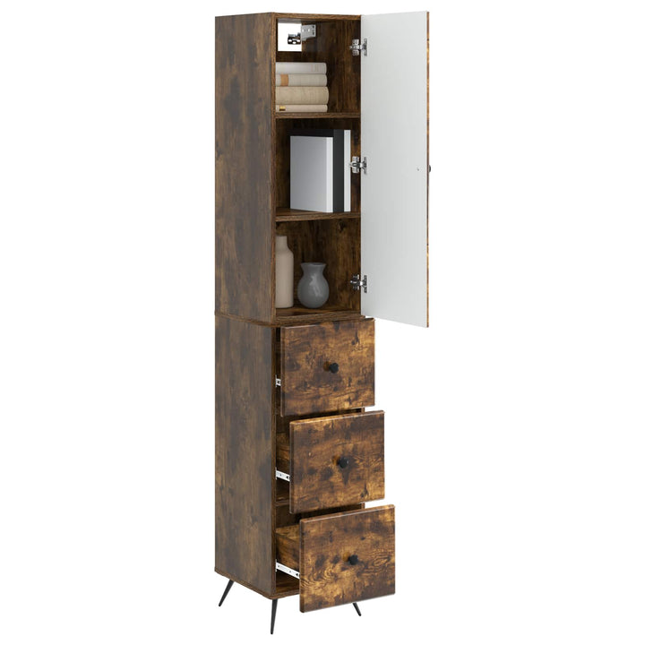 Skab Sæt 2 stk. 34,5 x 34,5 x 90 cm Konstrueret træ Røget eg