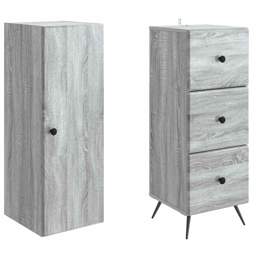 Skab Sæt 2 stk. 34,5 x 34,5 x 90 cm Konstrueret træ Grå Sonoma