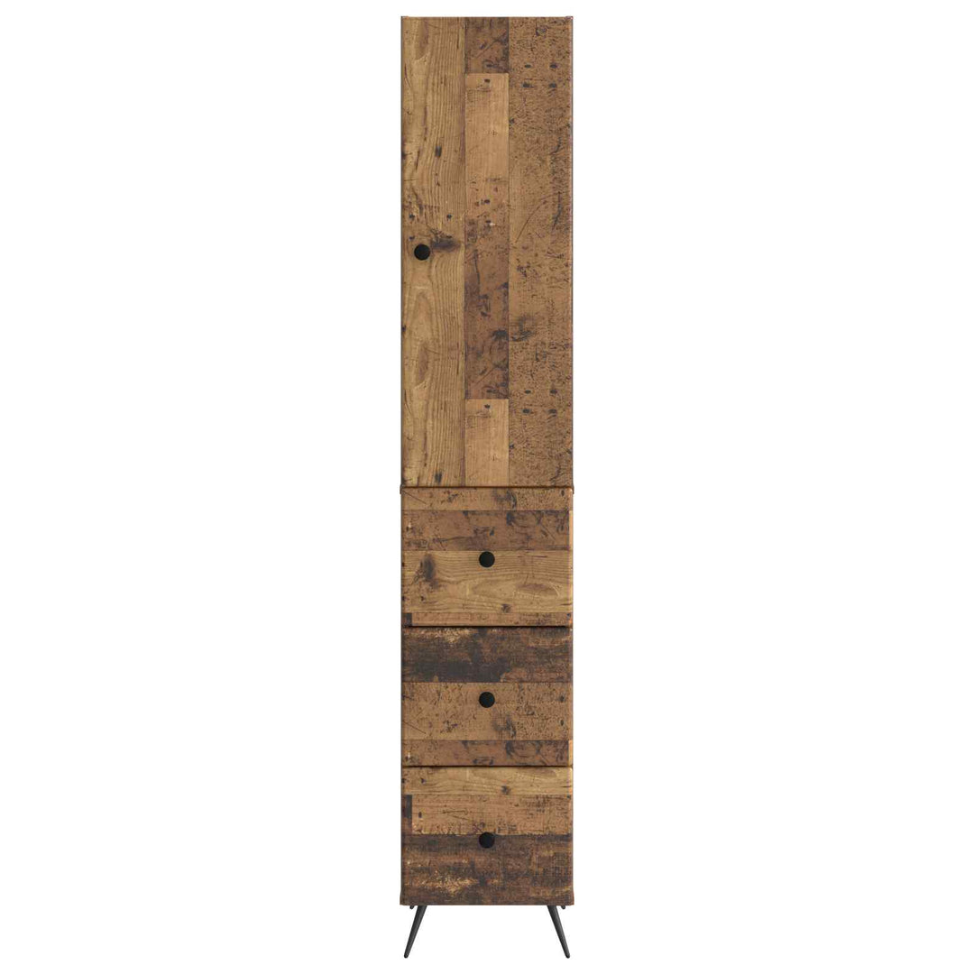 Skab Sæt 2 pcs Gammelt træ 34,5 x 34,5 x 90 cm Konstrueret træ