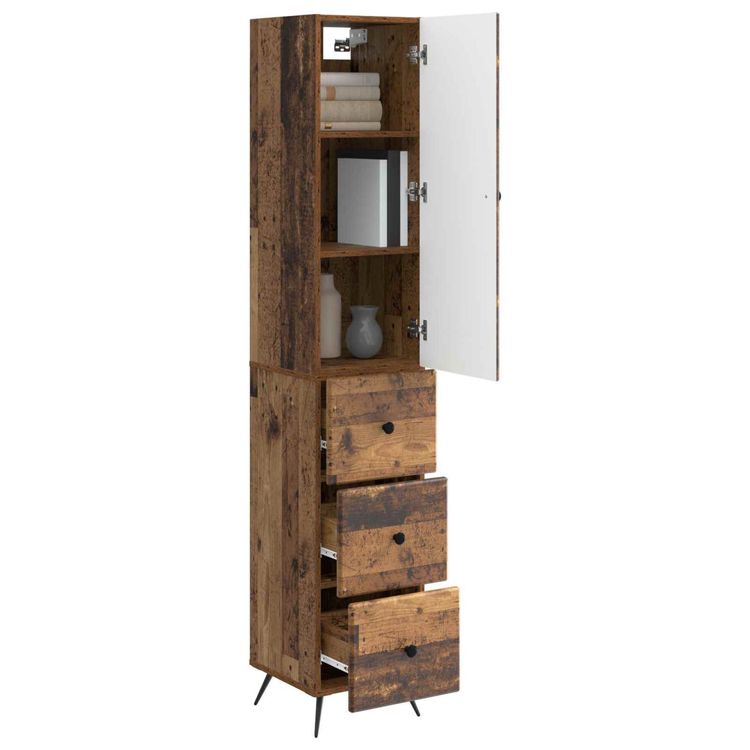 Skab Sæt 2 pcs Gammelt træ 34,5 x 34,5 x 90 cm Konstrueret træ