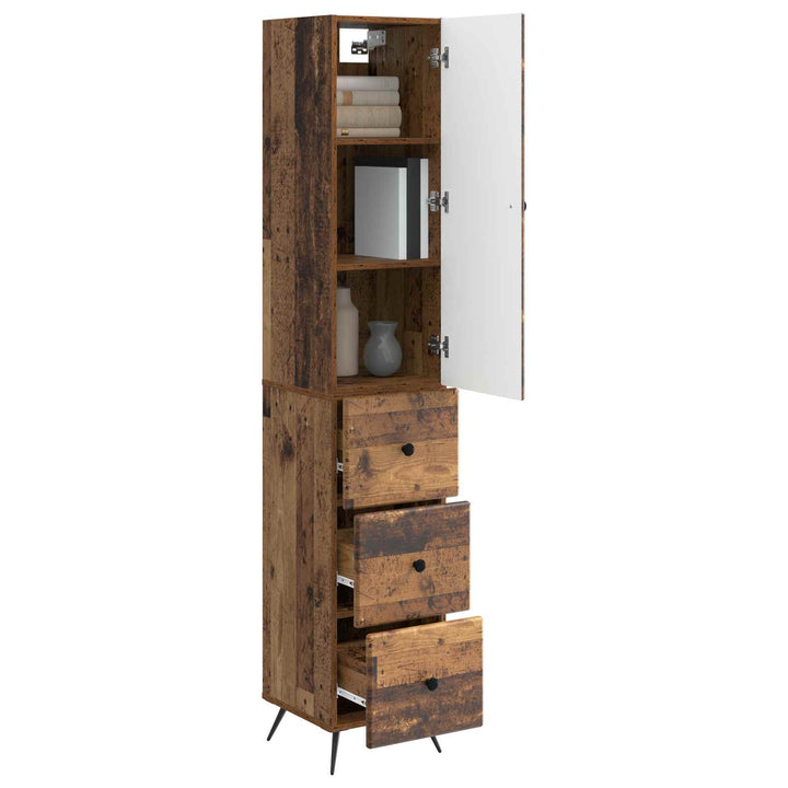 Skab Sæt 2 pcs Gammelt træ 34,5 x 34,5 x 90 cm Konstrueret træ