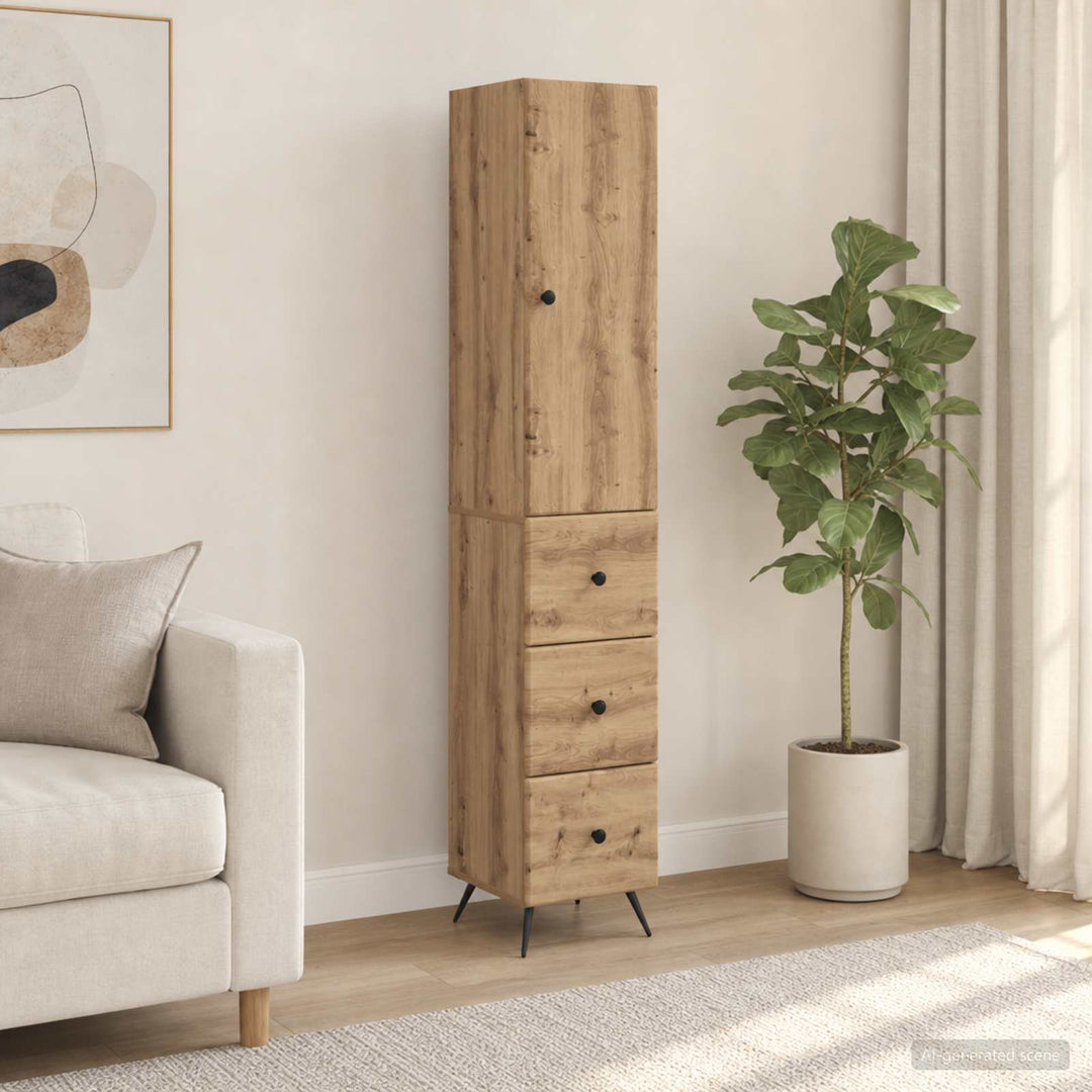 Skab Sæt 2 stk. 34,5 x 34,5 x 90 cm Konstrueret træ Artisan-eg