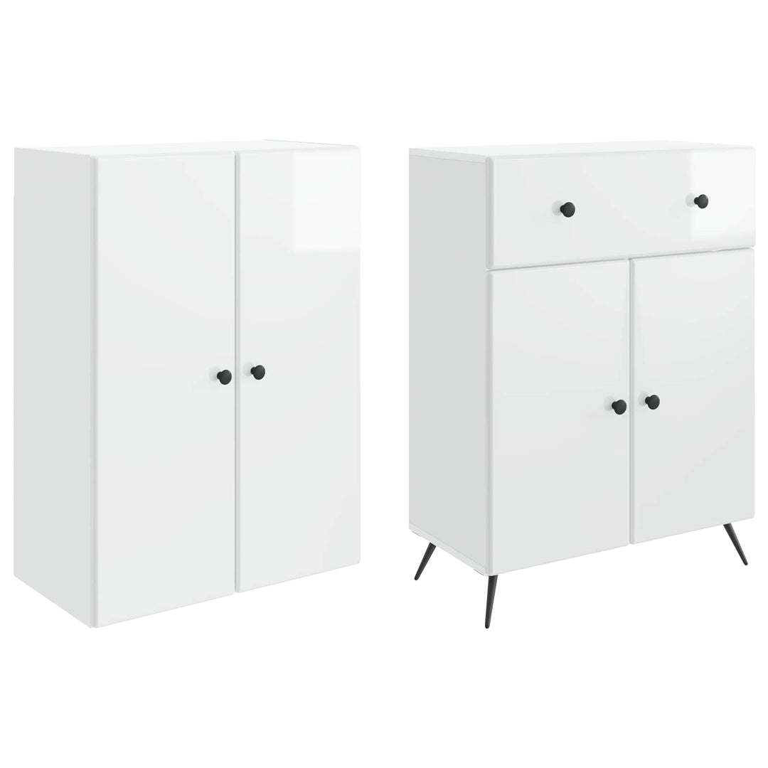 2 pcs Hvid højglans