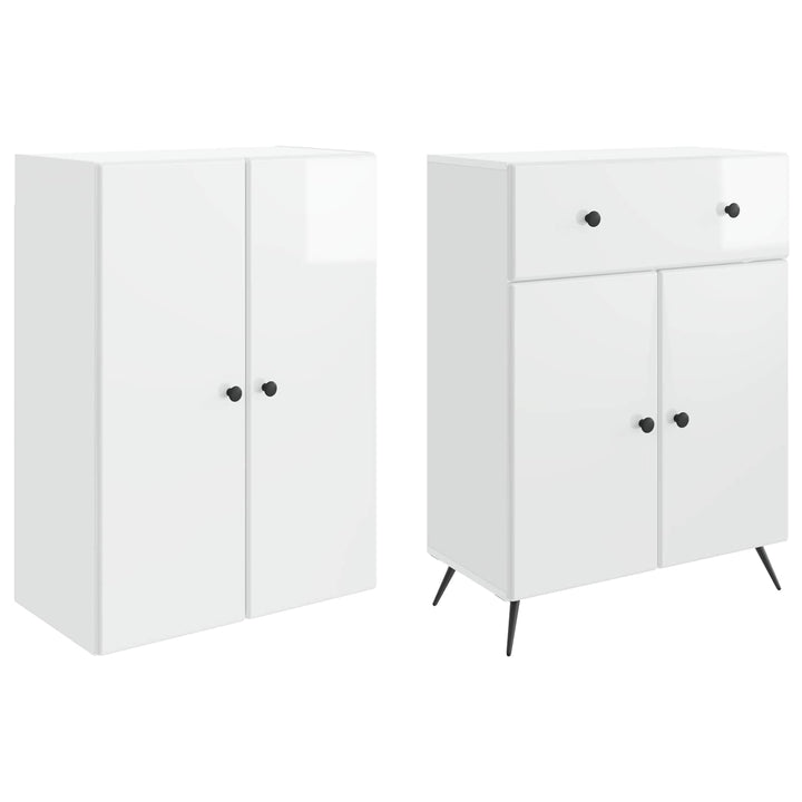 2 pcs Hvid højglans