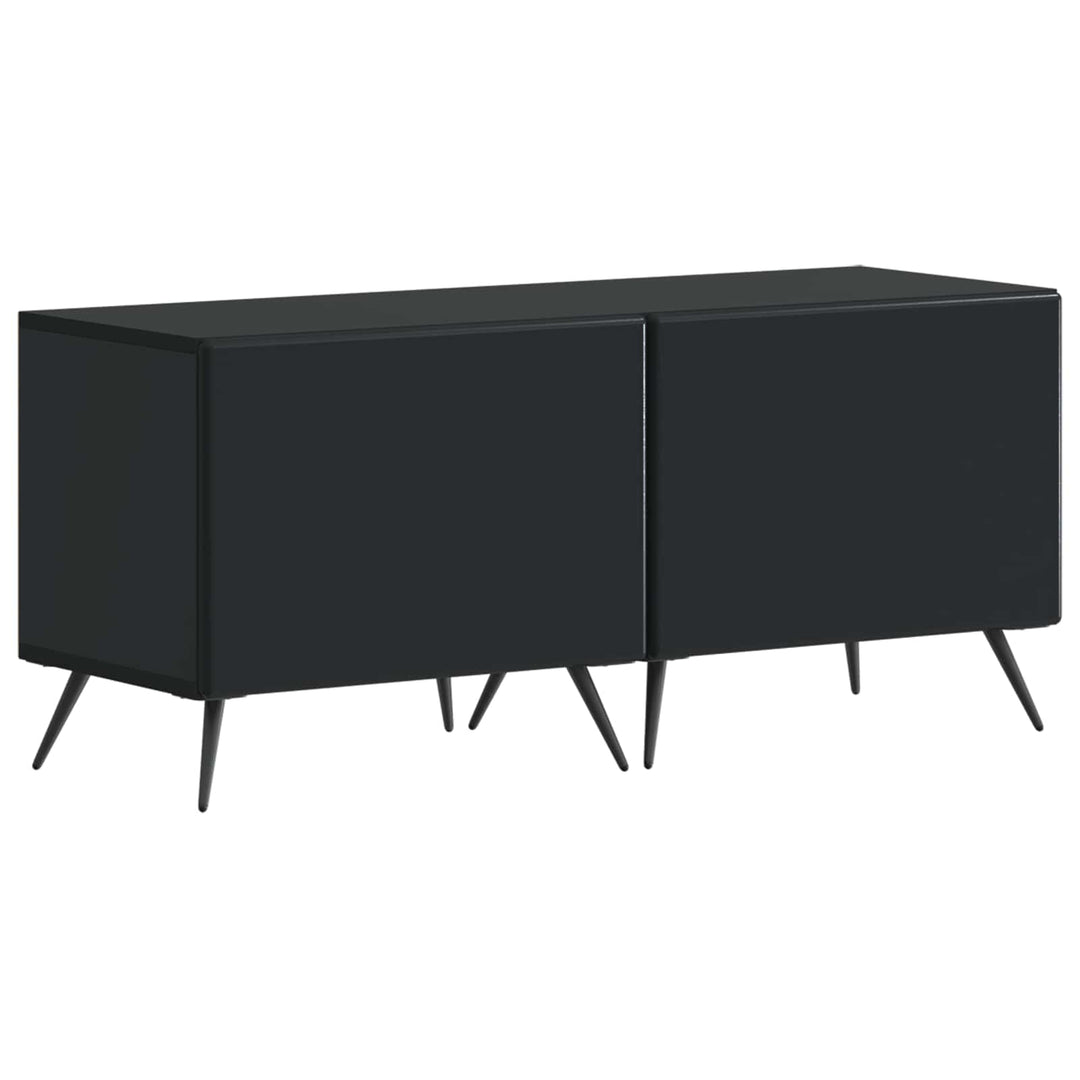 5-delt LED TV-skab Sort Konstrueret træ