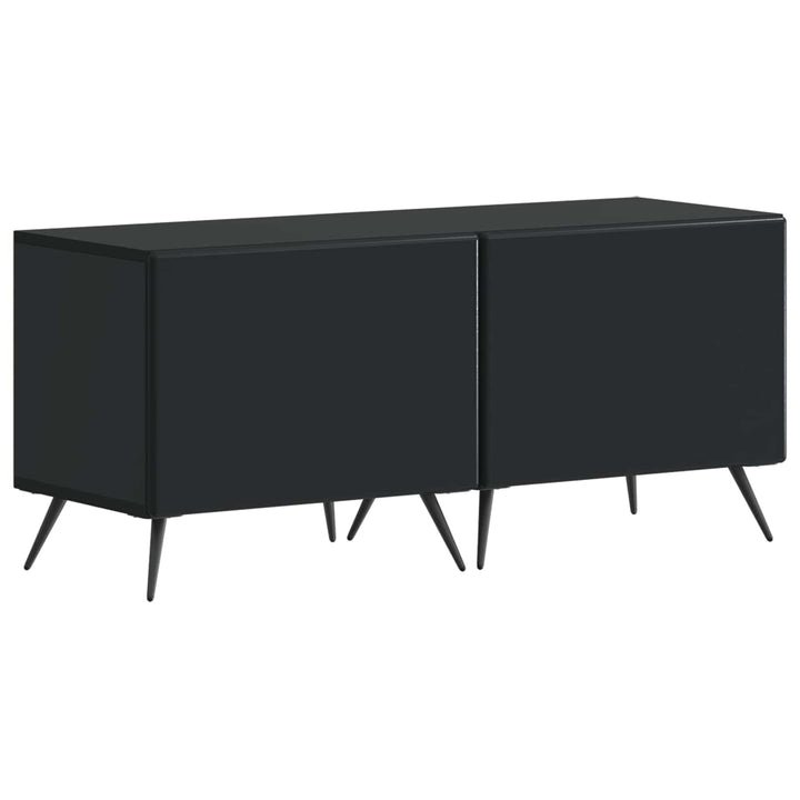 5-delt LED TV-skab Sort Konstrueret træ