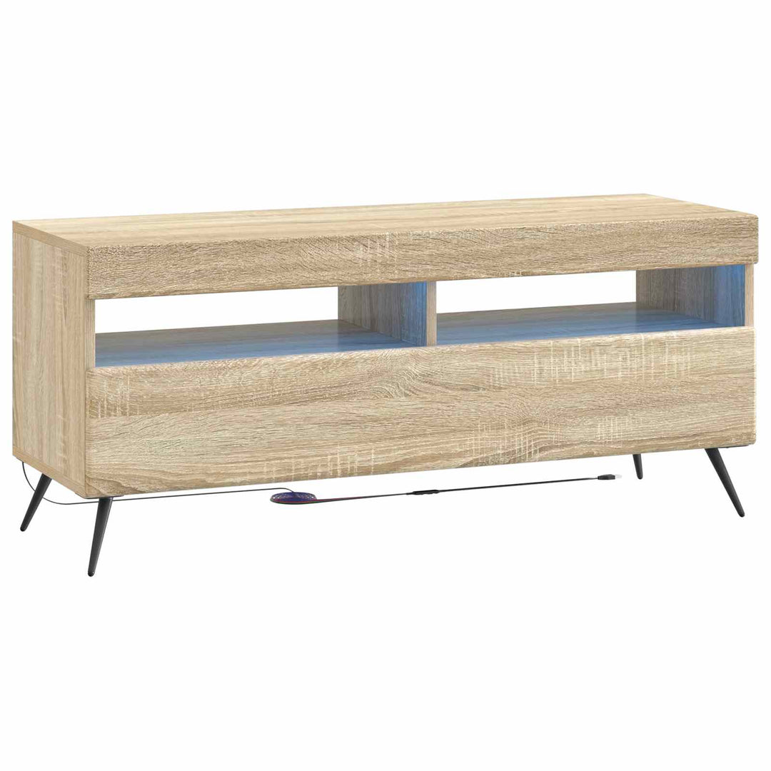 5-delt LED TV-skab Sonoma-eg Konstrueret træ