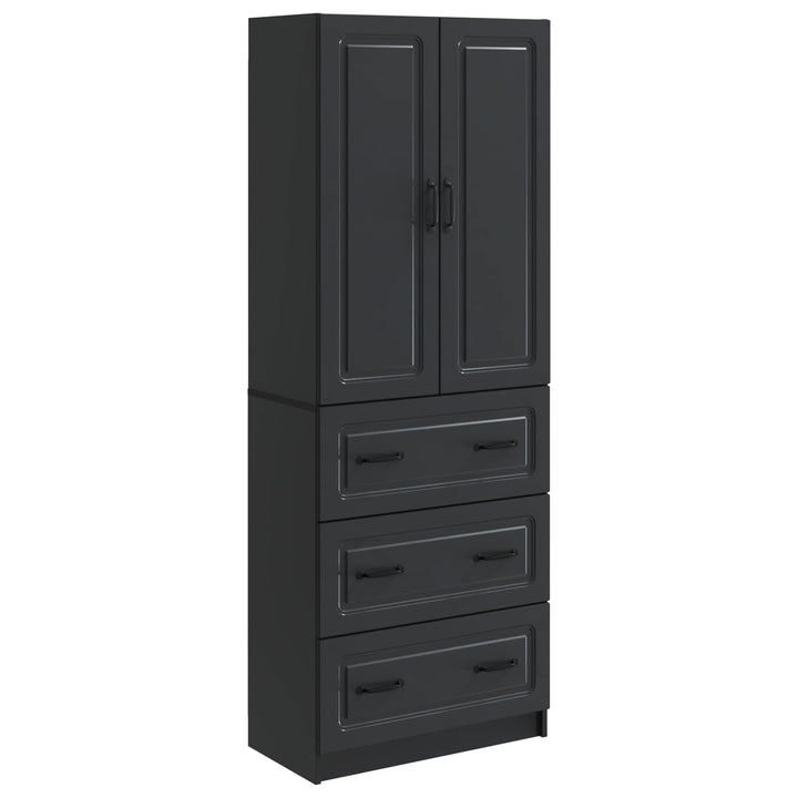 Skab Sæt 2 pcs Sort 66 x 34,5 x 87 cm Konstrueret træ