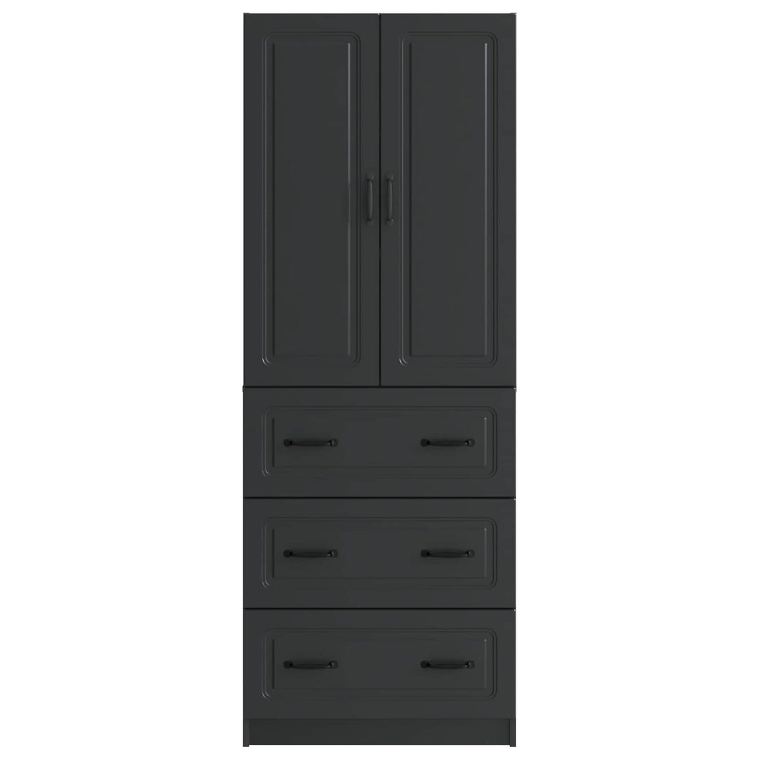 Skab Sæt 2 pcs Sort 66 x 34,5 x 87 cm Konstrueret træ