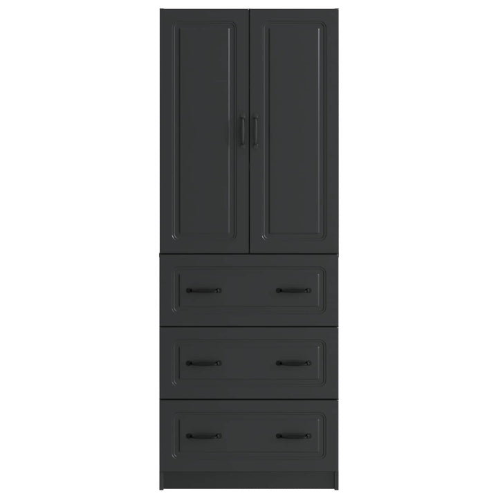 Skab Sæt 2 pcs Sort 66 x 34,5 x 87 cm Konstrueret træ