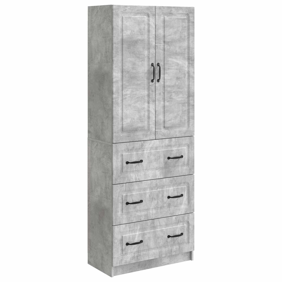 Skab Sæt 2 pcs Betongrå 66 x 34,5 x 87 cm Konstrueret træ