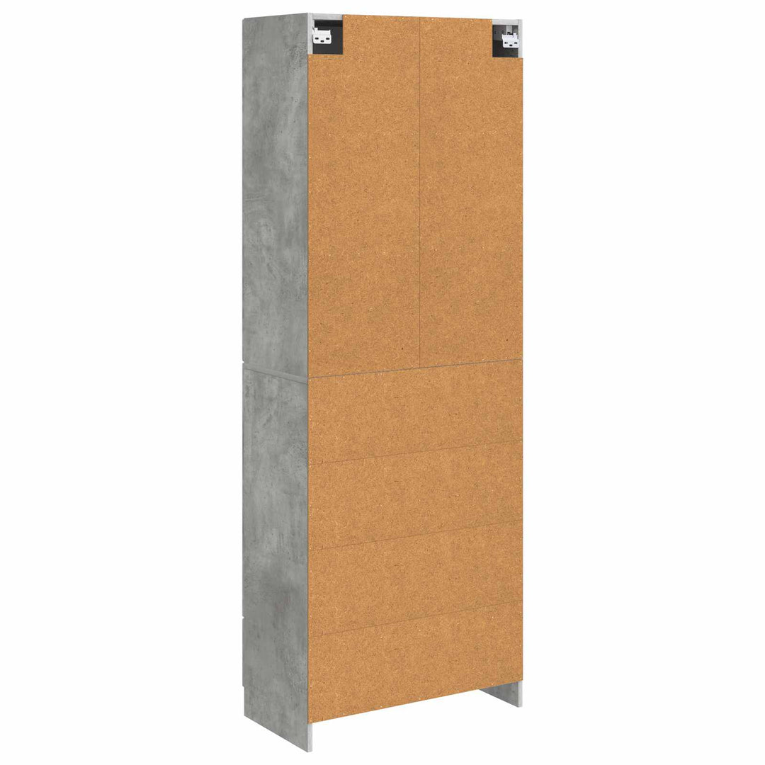 Skab Sæt 2 pcs Betongrå 66 x 34,5 x 87 cm Konstrueret træ