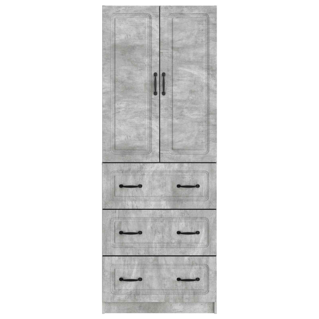 Skab Sæt 2 pcs Betongrå 66 x 34,5 x 87 cm Konstrueret træ