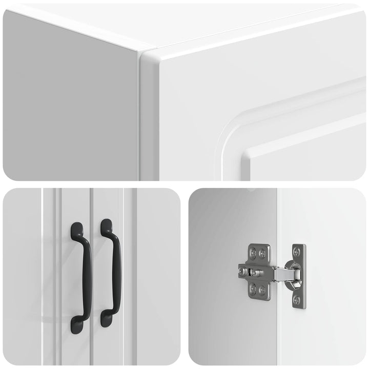Skab Sæt 2 pcs Hvid højglans 66 x 34,5 x 87 cm Konstrueret træ