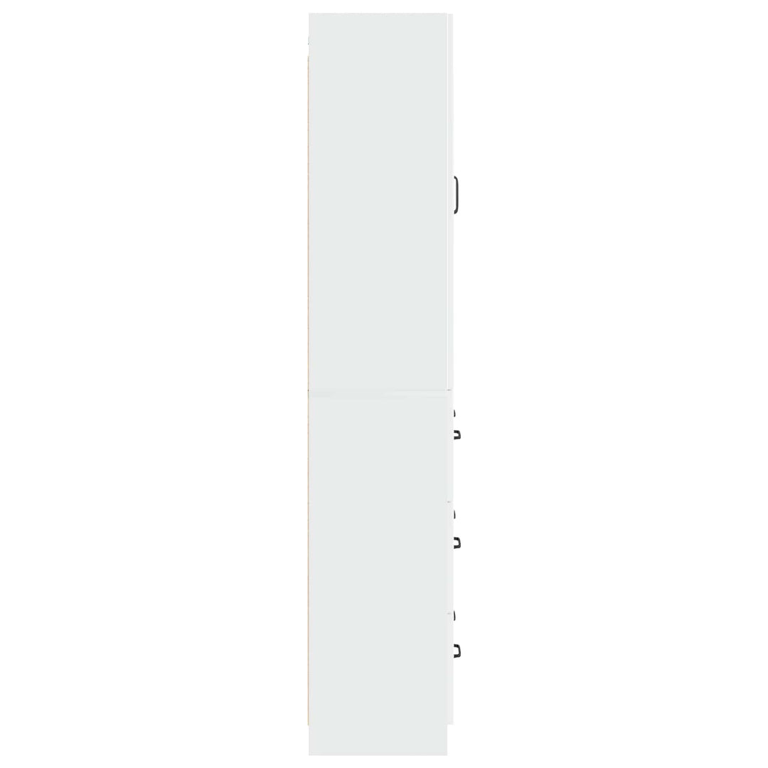 Skab Sæt 2 pcs Hvid højglans 66 x 34,5 x 87 cm Konstrueret træ