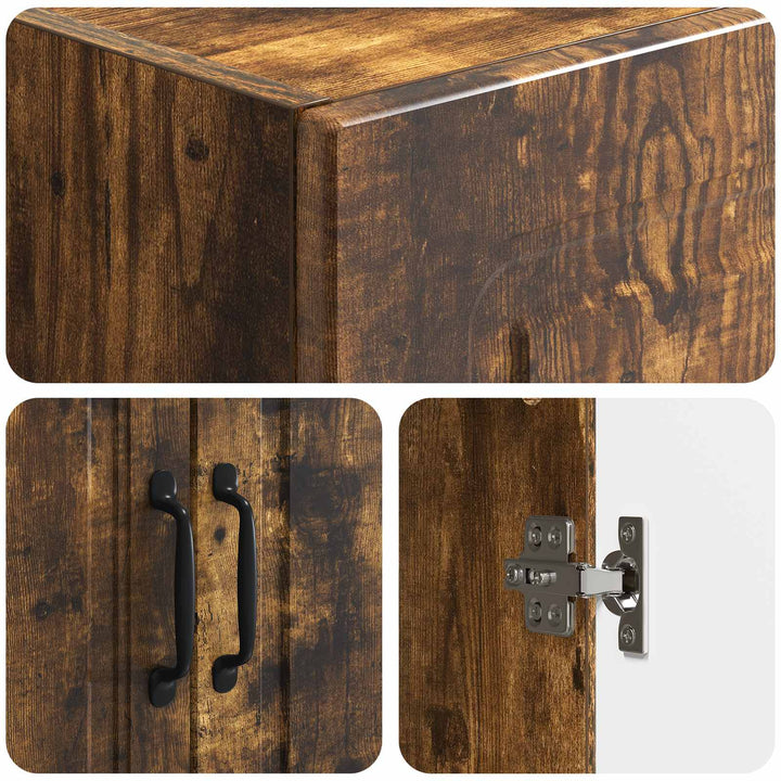 Skab Sæt 2 stk. 66 x 34,5 x 87 cm Konstrueret træ Røget eg